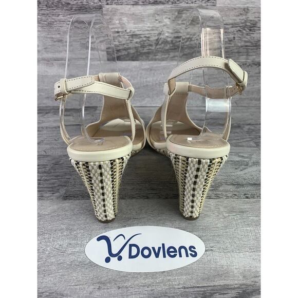 Cole Haan Womens Maddie Open Toe Wedge Sandals White Leather Size 10B - Picture 3 of 8